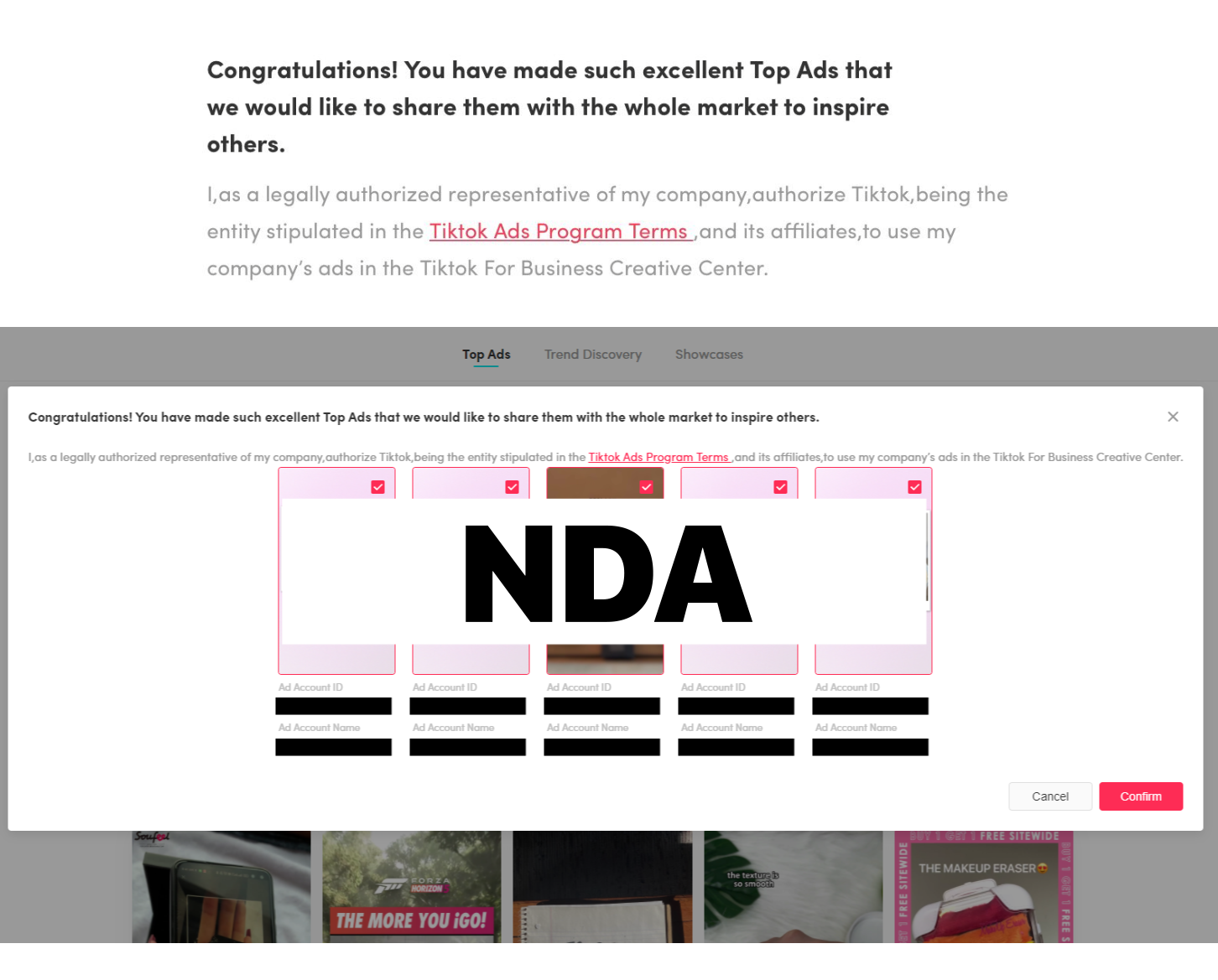 TikTok Top Ads recognition